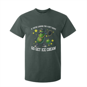 Funny Pickle Playing Pickleball T Shirt For Kid If You Want Soft Serve Eat Ice Cream TS12 Dark Forest Green Print Your Wear