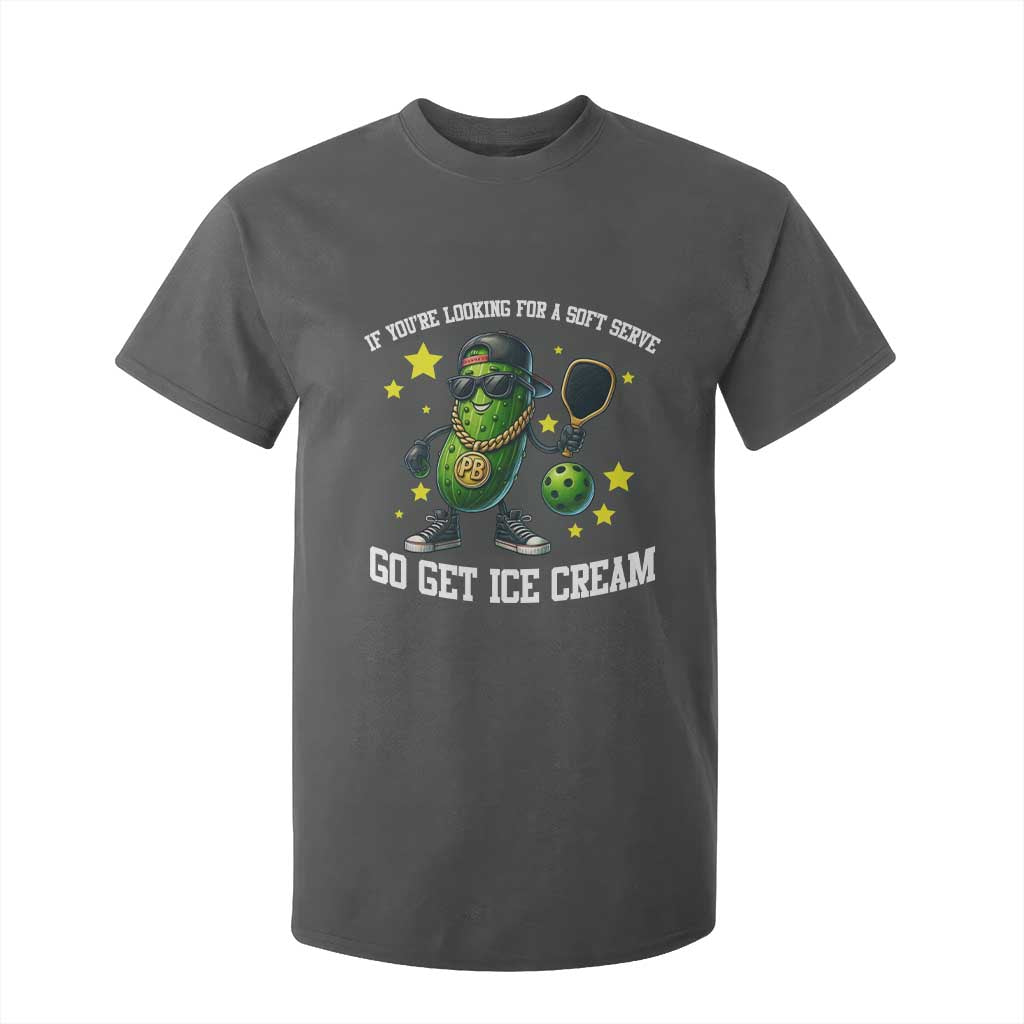 Funny Pickle Playing Pickleball T Shirt For Kid If You Want Soft Serve Eat Ice Cream TS12 Dark Heather Print Your Wear