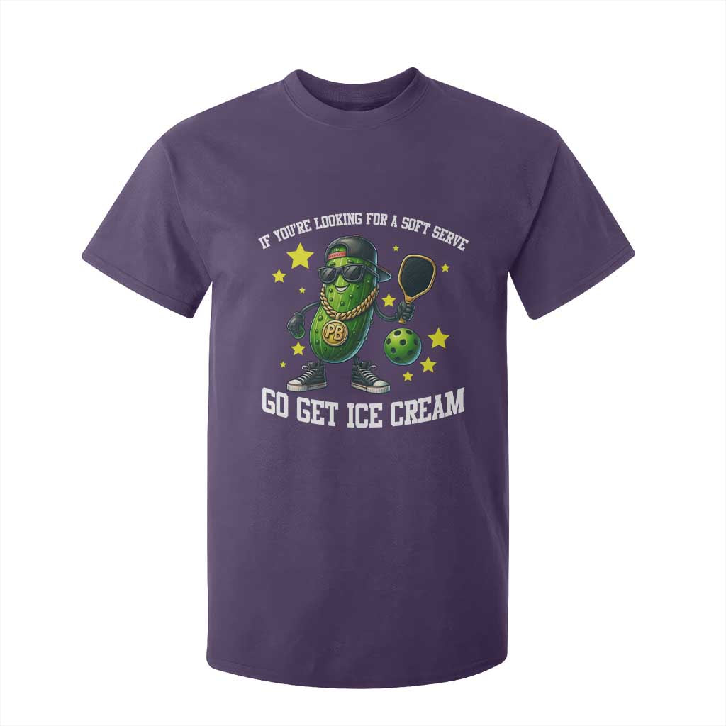 Funny Pickle Playing Pickleball T Shirt For Kid If You Want Soft Serve Eat Ice Cream TS12 Purple Print Your Wear