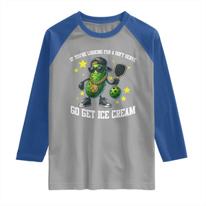 Funny Pickle Playing Pickleball Raglan Shirt If You Want Soft Serve Eat Ice Cream TS12 Sport Gray Royal Print Your Wear