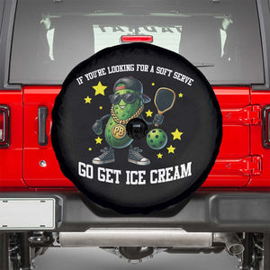 Funny Pickle Playing Pickleball Spare Tire Cover If You Want Soft Serve Eat Ice Cream TS12 Black Print Your Wear