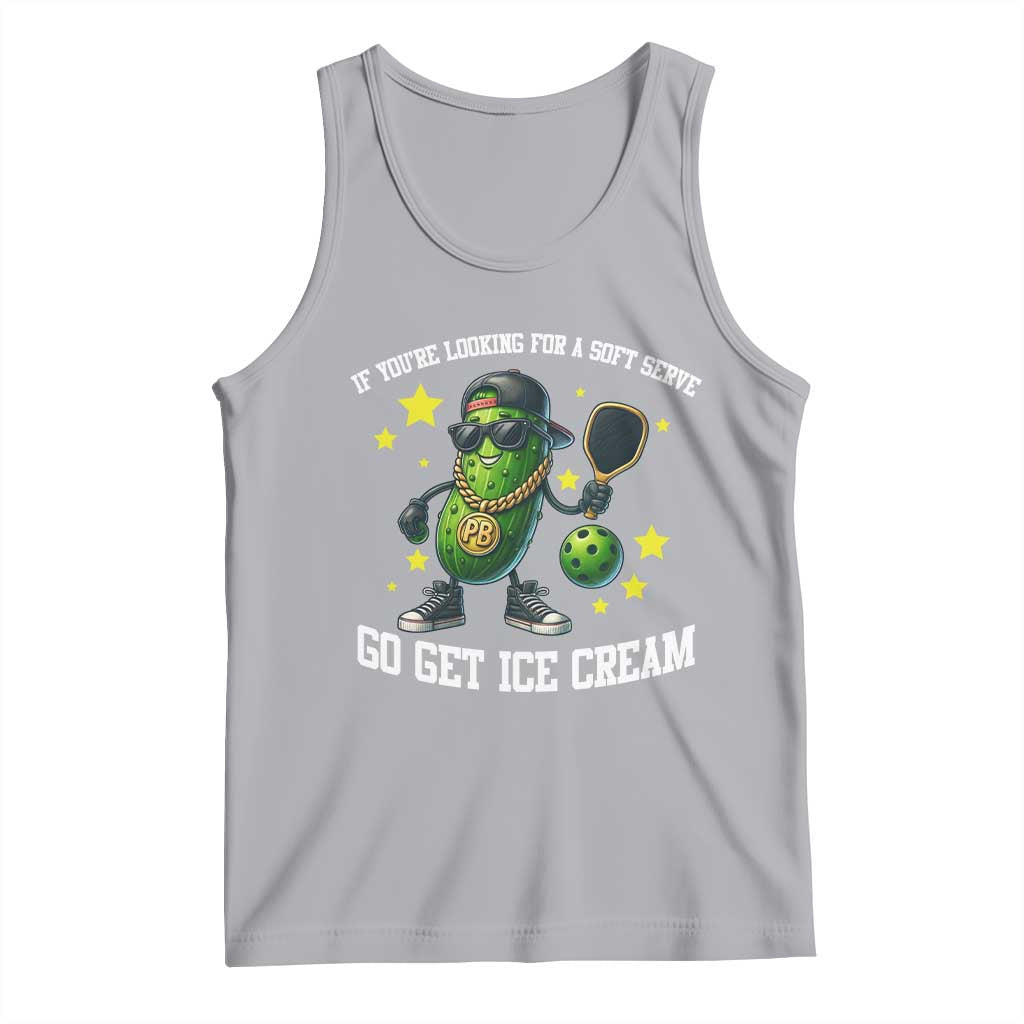 Funny Pickle Playing Pickleball Tank Top If You Want Soft Serve Eat Ice Cream TS12 Athletic Heather Print Your Wear