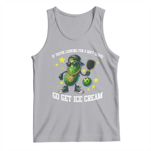 Funny Pickle Playing Pickleball Tank Top If You Want Soft Serve Eat Ice Cream TS12 Athletic Heather Print Your Wear