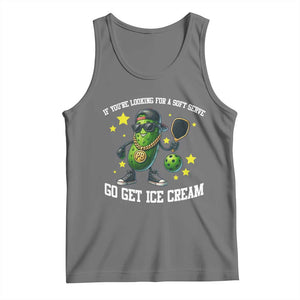 Funny Pickle Playing Pickleball Tank Top If You Want Soft Serve Eat Ice Cream TS12 Black Heather Print Your Wear