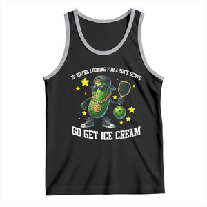 Funny Pickle Playing Pickleball Tank Top If You Want Soft Serve Eat Ice Cream TS12 Black Athletic Heather Print Your Wear