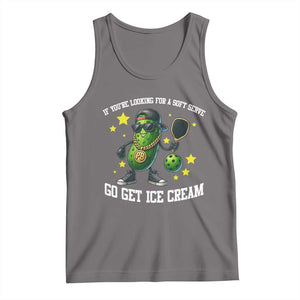 Funny Pickle Playing Pickleball Tank Top If You Want Soft Serve Eat Ice Cream TS12 Deep Heather Print Your Wear
