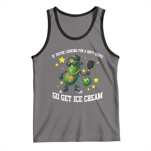 Funny Pickle Playing Pickleball Tank Top If You Want Soft Serve Eat Ice Cream TS12 Deep Heather Black Print Your Wear