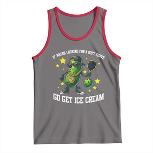 Funny Pickle Playing Pickleball Tank Top If You Want Soft Serve Eat Ice Cream TS12 Deep Heather Red Print Your Wear
