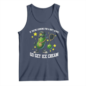 Funny Pickle Playing Pickleball Tank Top If You Want Soft Serve Eat Ice Cream TS12 Navy Print Your Wear
