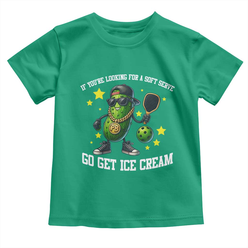 Funny Pickle Playing Pickleball Toddler T Shirt If You Want Soft Serve Eat Ice Cream TS12 Irish Green Print Your Wear