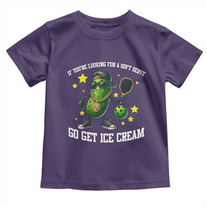 Funny Pickle Playing Pickleball Toddler T Shirt If You Want Soft Serve Eat Ice Cream TS12 Purple Print Your Wear