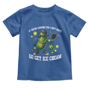 Funny Pickle Playing Pickleball Toddler T Shirt If You Want Soft Serve Eat Ice Cream TS12 Royal Blue Print Your Wear