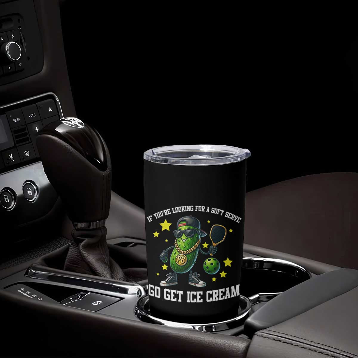 Funny Pickle Playing Pickleball Tumbler Cup If You Want Soft Serve Eat Ice Cream TS12 Print Your Wear