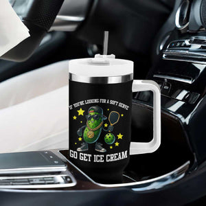 Funny Pickle Playing Pickleball Tumbler With Handle If You Want Soft Serve Eat Ice Cream TS12 Print Your Wear
