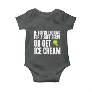 If You Are Looking For A Soft Serve Go Get Ice Cream Baby Onesie Funny Pickleball Lover TS12 Dark Heather Print Your Wear