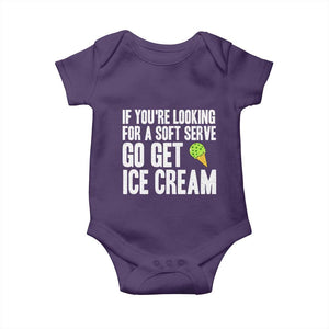 If You Are Looking For A Soft Serve Go Get Ice Cream Baby Onesie Funny Pickleball Lover TS12 Purple Print Your Wear