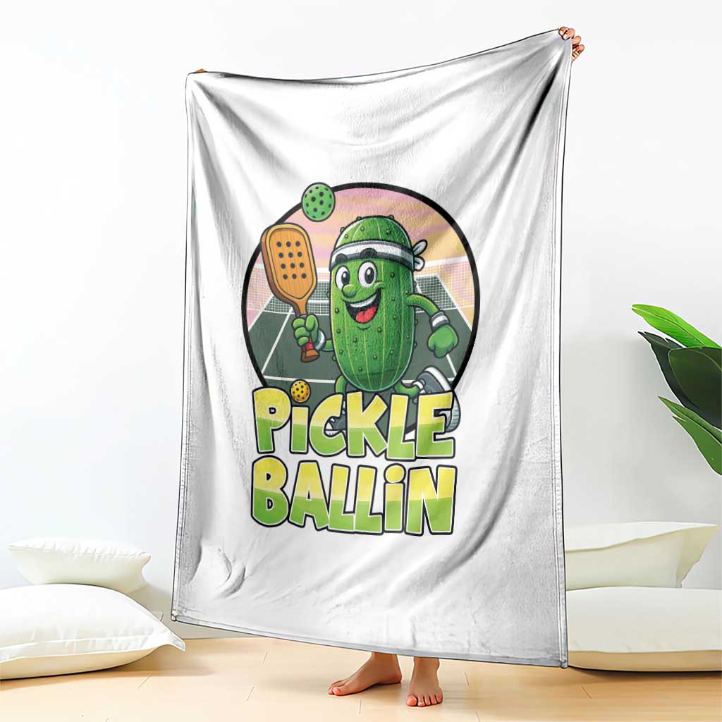 Funny Pickleball Lover Throw Blanket Pickle Ballin Quote TS12 Print Your Wear