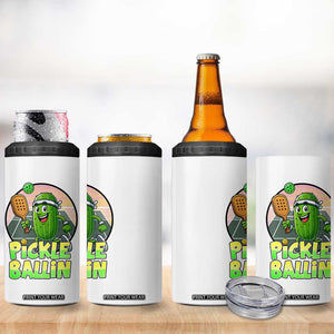 Funny Pickleball Lover 4 in 1 Can Cooler Tumbler Pickle Ballin Quote TS12 Print Your Wear