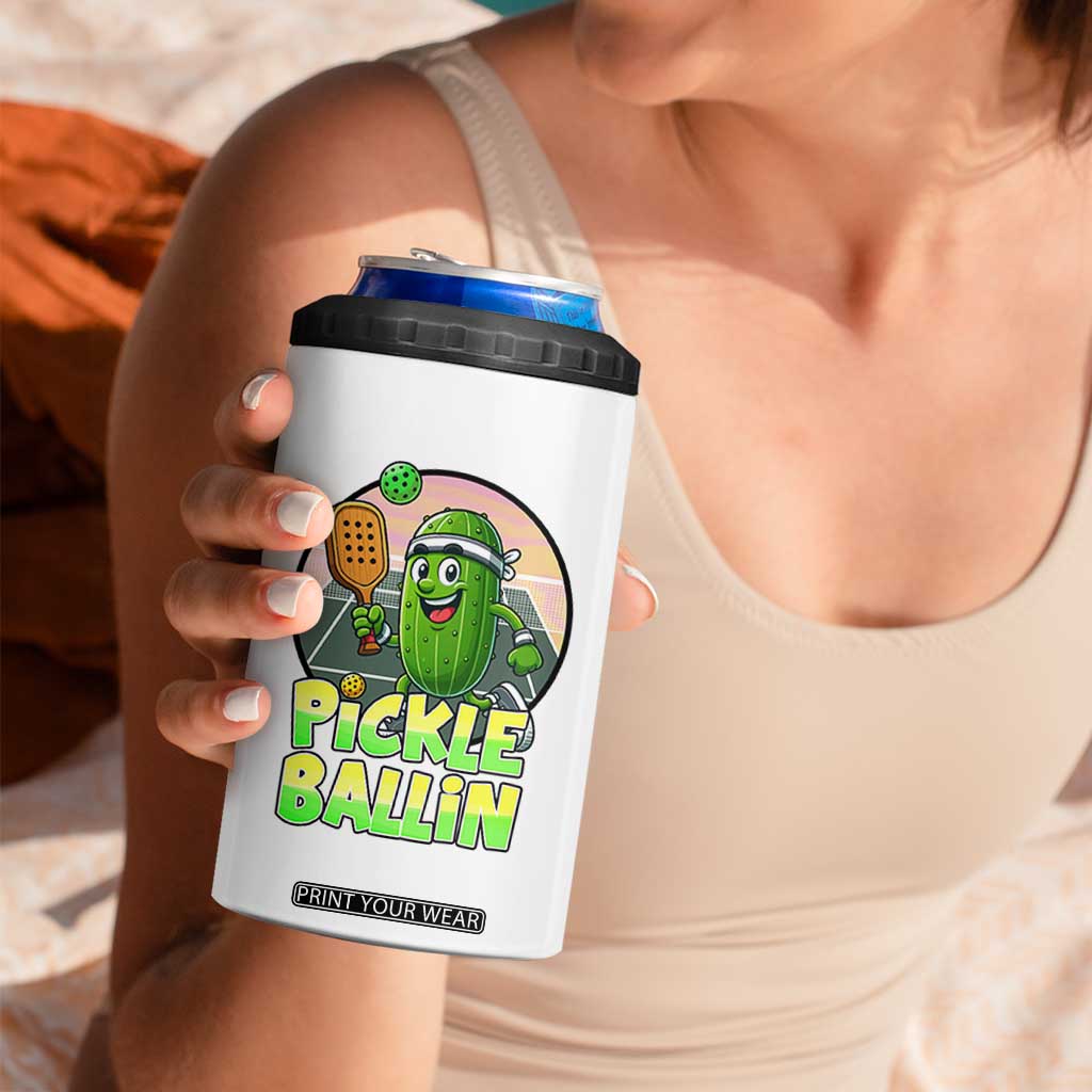 Funny Pickleball Lover 4 in 1 Can Cooler Tumbler Pickle Ballin Quote TS12 Print Your Wear
