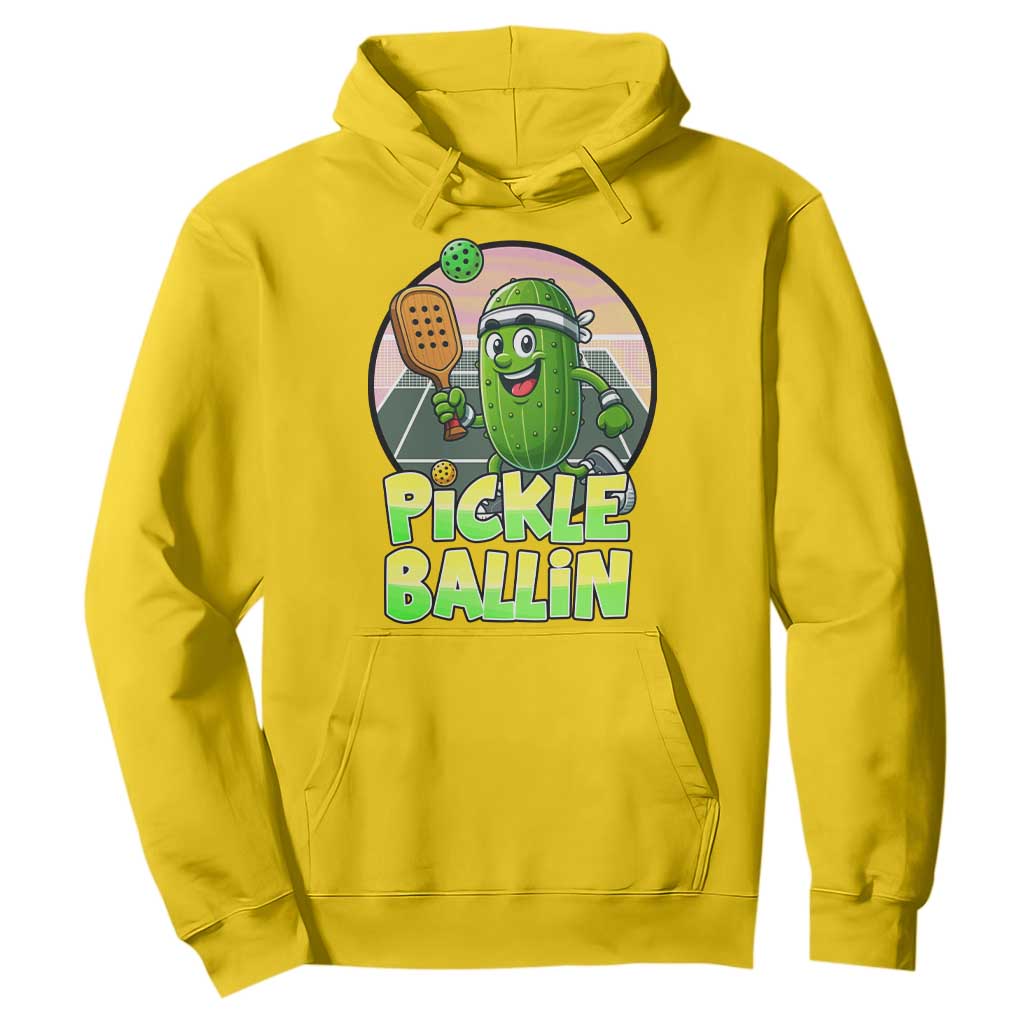 Funny Pickleball Lover Hoodie Pickle Ballin Quote TS12 Daisy Print Your Wear