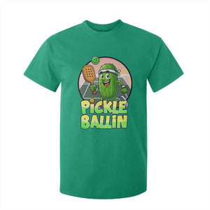 Funny Pickleball Lover T Shirt For Kid Pickle Ballin Quote TS12 Irish Green Print Your Wear
