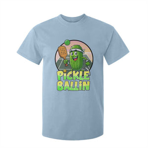 Funny Pickleball Lover T Shirt For Kid Pickle Ballin Quote TS12 Light Blue Print Your Wear