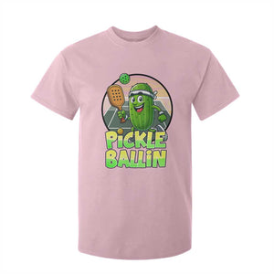 Funny Pickleball Lover T Shirt For Kid Pickle Ballin Quote TS12 Light Pink Print Your Wear