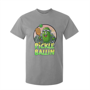 Funny Pickleball Lover T Shirt For Kid Pickle Ballin Quote TS12 Sport Gray Print Your Wear