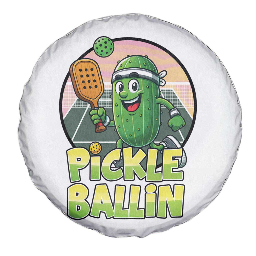 Funny Pickleball Lover Spare Tire Cover Pickle Ballin Quote TS12 Print Your Wear
