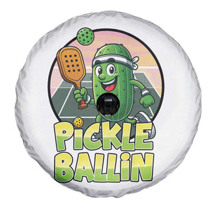 Funny Pickleball Lover Spare Tire Cover Pickle Ballin Quote TS12 Print Your Wear