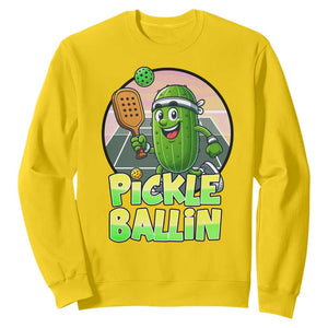 Funny Pickleball Lover Sweatshirt Pickle Ballin Quote TS12 Daisy Print Your Wear