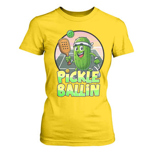 Funny Pickleball Lover T Shirt For Women Pickle Ballin Quote TS12 Daisy Print Your Wear
