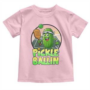 Funny Pickleball Lover Toddler T Shirt Pickle Ballin Quote TS12 Light Pink Print Your Wear