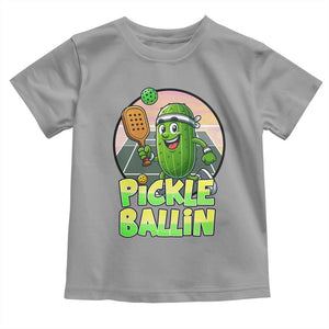 Funny Pickleball Lover Toddler T Shirt Pickle Ballin Quote TS12 Sport Gray Print Your Wear