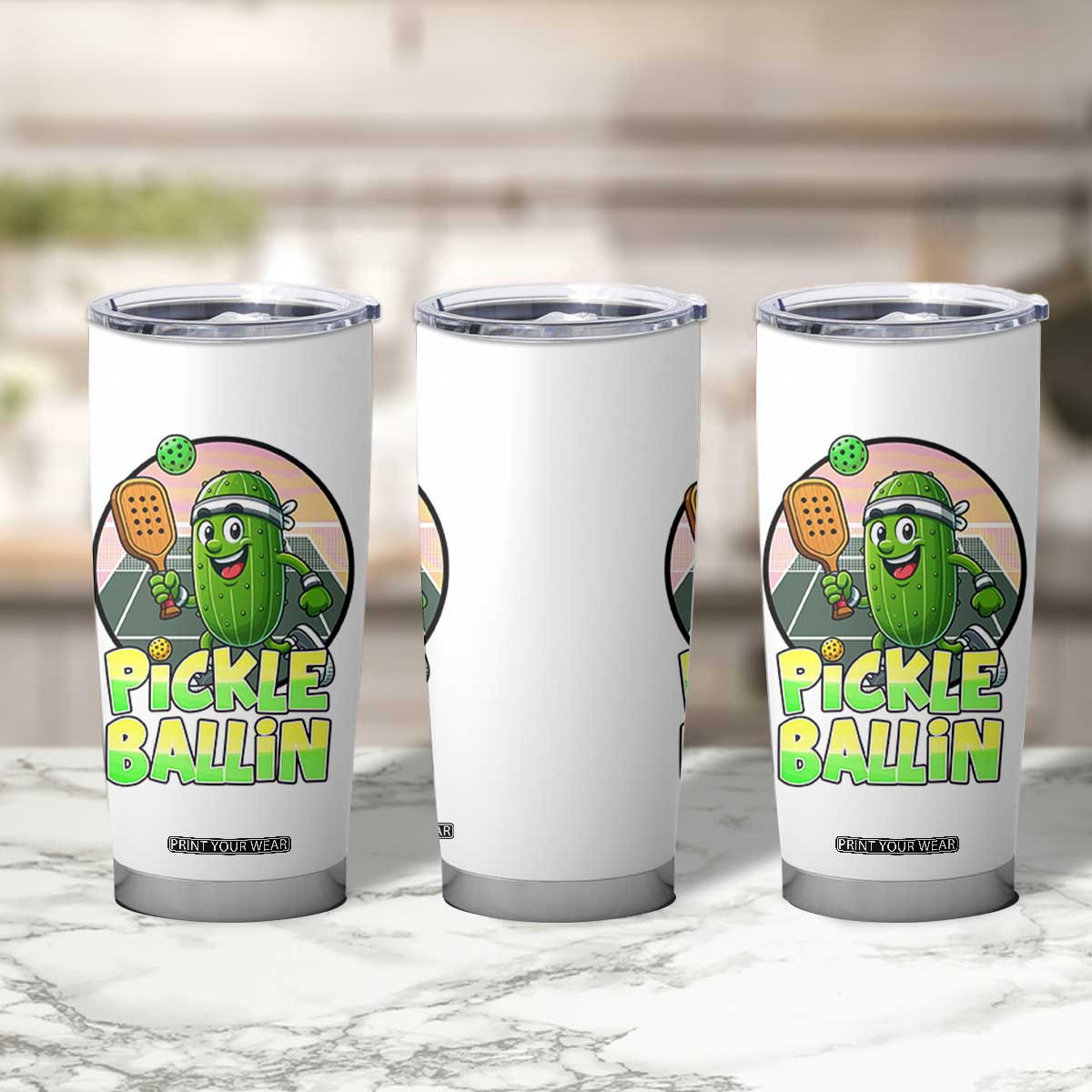 Funny Pickleball Lover Tumbler Cup Pickle Ballin Quote TS12 Print Your Wear