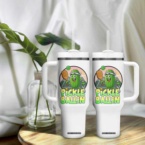 Funny Pickleball Lover Tumbler With Handle Pickle Ballin Quote TS12 Print Your Wear