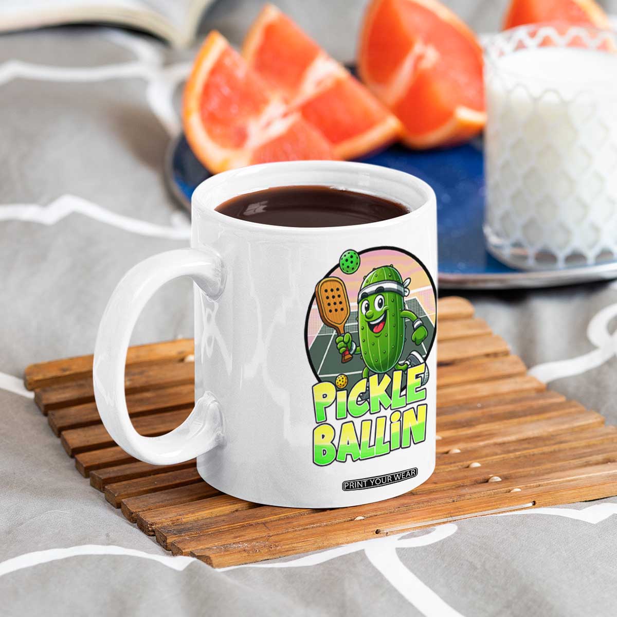 Funny Pickleball Lover Coffee Mug Pickle Ballin Quote TS12 Print Your Wear