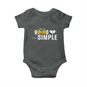 Life Is Good Keep It Simple Baby Onesie Pickleball Lover TS12 Dark Heather Print Your Wear