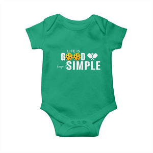 Life Is Good Keep It Simple Baby Onesie Pickleball Lover TS12 Irish Green Print Your Wear