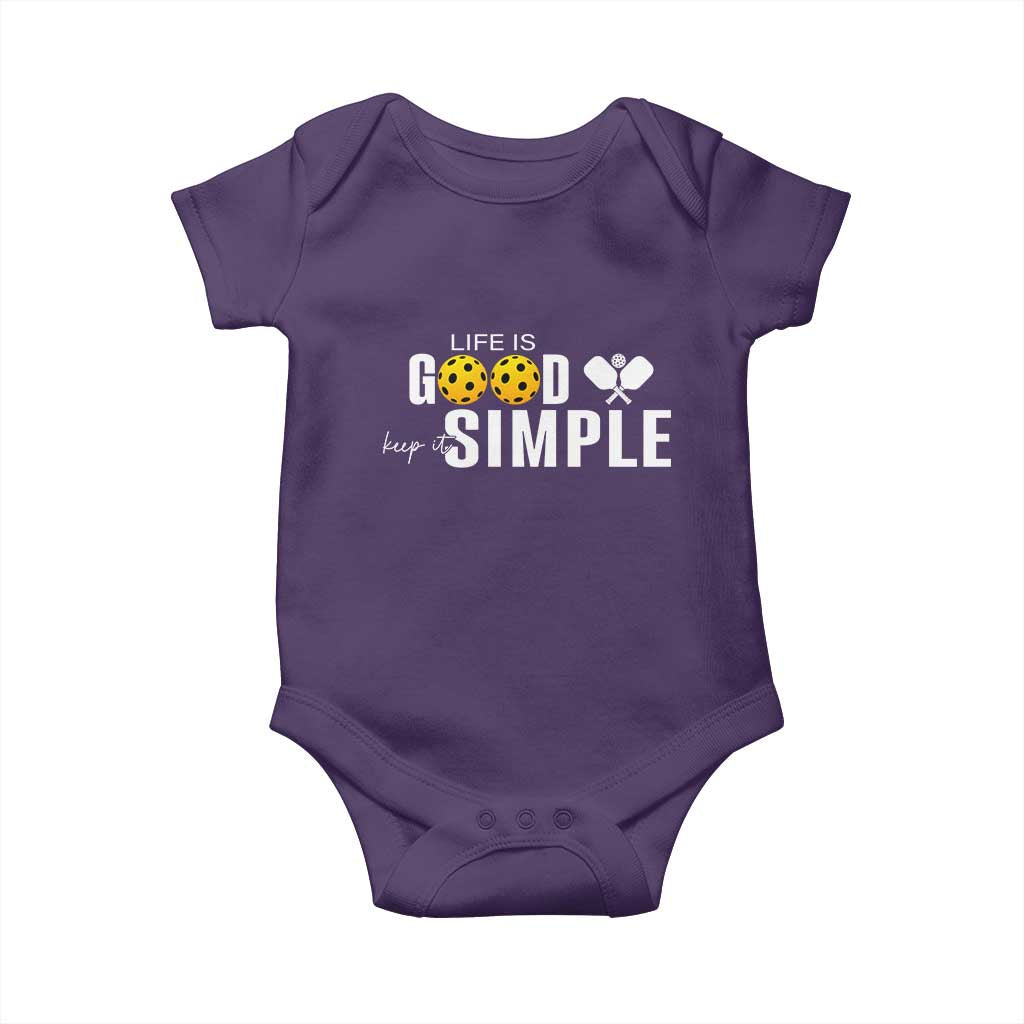 Life Is Good Keep It Simple Baby Onesie Pickleball Lover TS12 Purple Print Your Wear