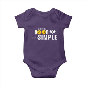 Life Is Good Keep It Simple Baby Onesie Pickleball Lover TS12 Purple Print Your Wear
