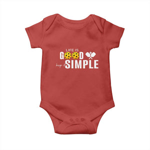 Life Is Good Keep It Simple Baby Onesie Pickleball Lover TS12 Red Print Your Wear