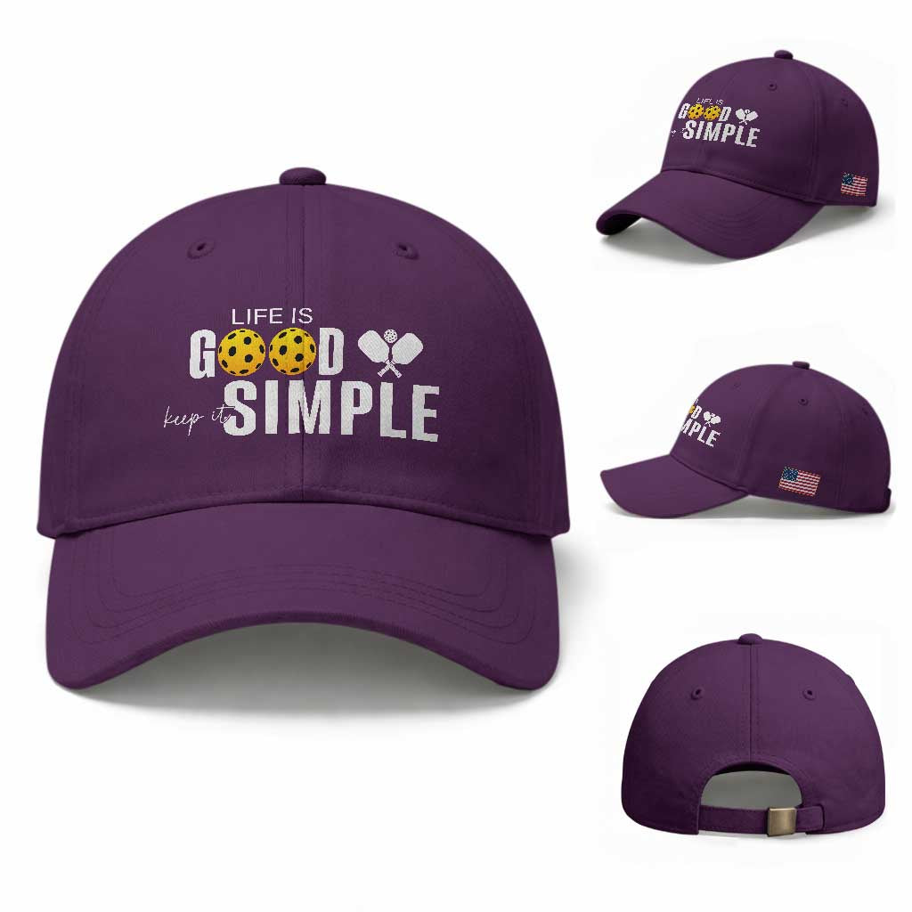 Life Is Good Keep It Simple Baseball Cap Pickleball Lover TS12 Baseball Cap Universal Fit Purple Print Your Wear