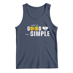 Life Is Good Keep It Simple Tank Top Pickleball Lover TS12 Navy Print Your Wear