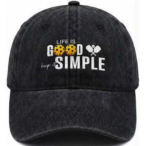 Life Is Good Keep It Simple Washed Cotton Baseball Cap Pickleball Lover TS12 Print Your Wear