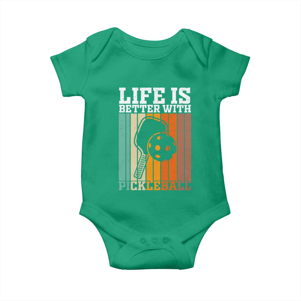 Life Is Better With Pickleball Baby Onesie Funny Dink Saying TS12 Irish Green Print Your Wear