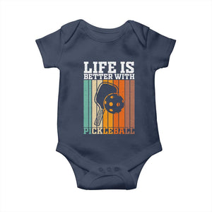 Life Is Better With Pickleball Baby Onesie Funny Dink Saying TS12 Navy Print Your Wear