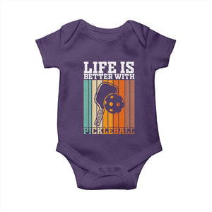 Life Is Better With Pickleball Baby Onesie Funny Dink Saying TS12 Purple Print Your Wear