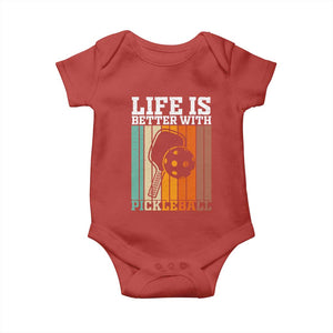 Life Is Better With Pickleball Baby Onesie Funny Dink Saying TS12 Red Print Your Wear