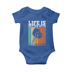 Life Is Better With Pickleball Baby Onesie Funny Dink Saying TS12 Royal Blue Print Your Wear